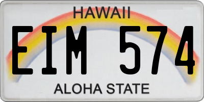HI license plate EIM574