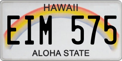 HI license plate EIM575