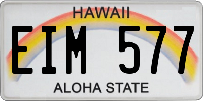 HI license plate EIM577