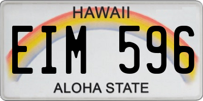 HI license plate EIM596