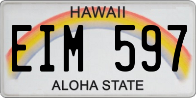 HI license plate EIM597