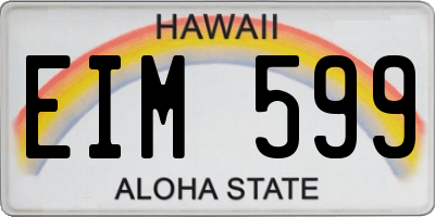 HI license plate EIM599