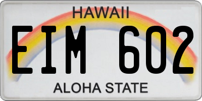 HI license plate EIM602