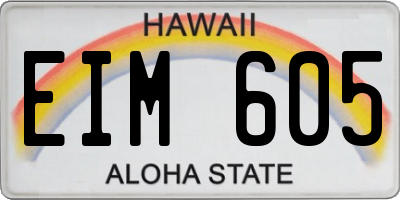 HI license plate EIM605