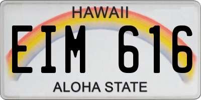 HI license plate EIM616