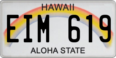 HI license plate EIM619
