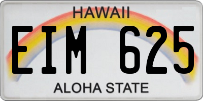 HI license plate EIM625