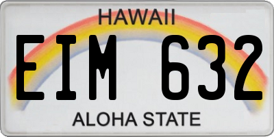 HI license plate EIM632
