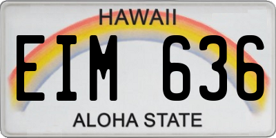HI license plate EIM636