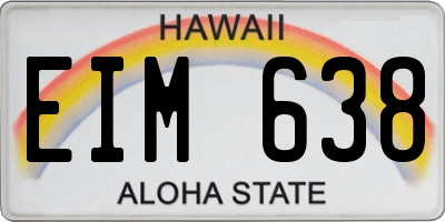 HI license plate EIM638