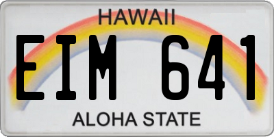 HI license plate EIM641