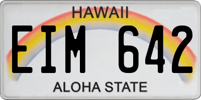 HI license plate EIM642