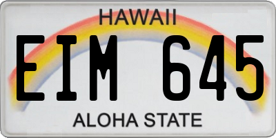 HI license plate EIM645