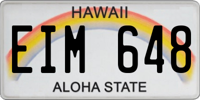 HI license plate EIM648