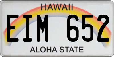 HI license plate EIM652