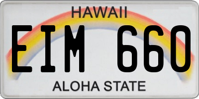 HI license plate EIM660