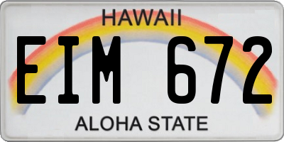 HI license plate EIM672