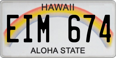HI license plate EIM674