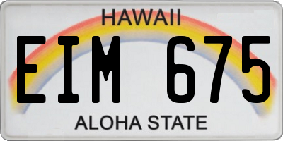 HI license plate EIM675