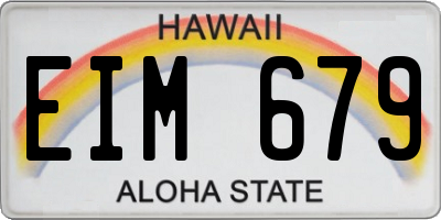HI license plate EIM679