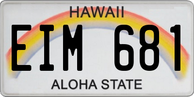 HI license plate EIM681