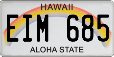 HI license plate EIM685