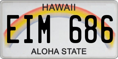 HI license plate EIM686