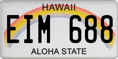 HI license plate EIM688