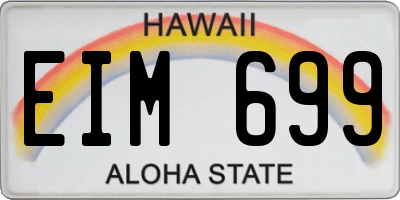 HI license plate EIM699