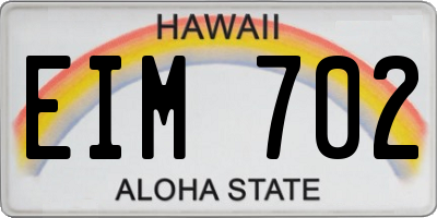 HI license plate EIM702
