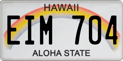 HI license plate EIM704