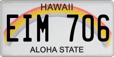 HI license plate EIM706