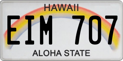 HI license plate EIM707