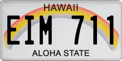 HI license plate EIM711