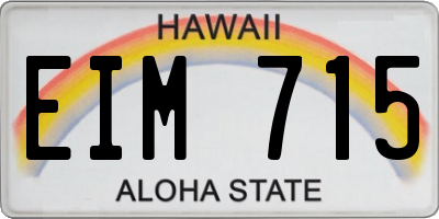 HI license plate EIM715