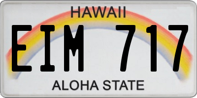 HI license plate EIM717