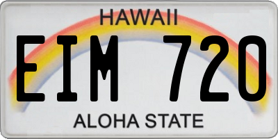 HI license plate EIM720