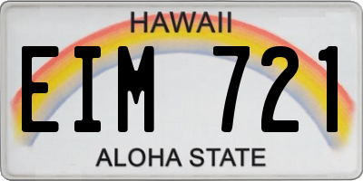 HI license plate EIM721