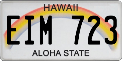 HI license plate EIM723