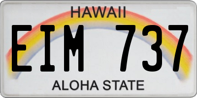 HI license plate EIM737