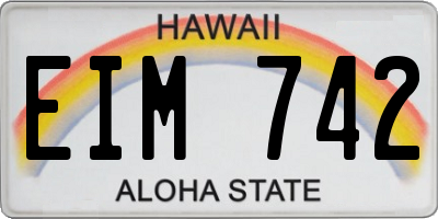 HI license plate EIM742