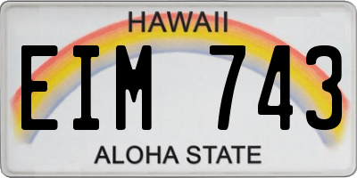 HI license plate EIM743