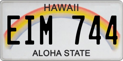 HI license plate EIM744
