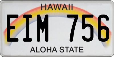 HI license plate EIM756