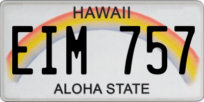 HI license plate EIM757