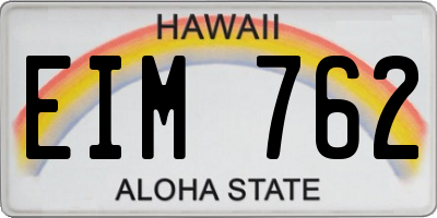 HI license plate EIM762