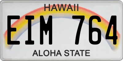 HI license plate EIM764