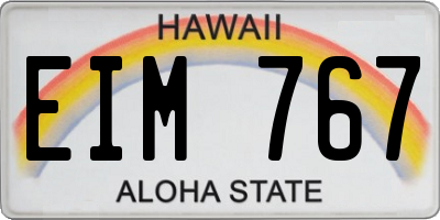 HI license plate EIM767