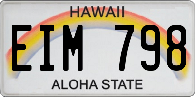 HI license plate EIM798