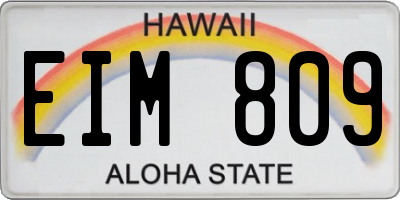 HI license plate EIM809